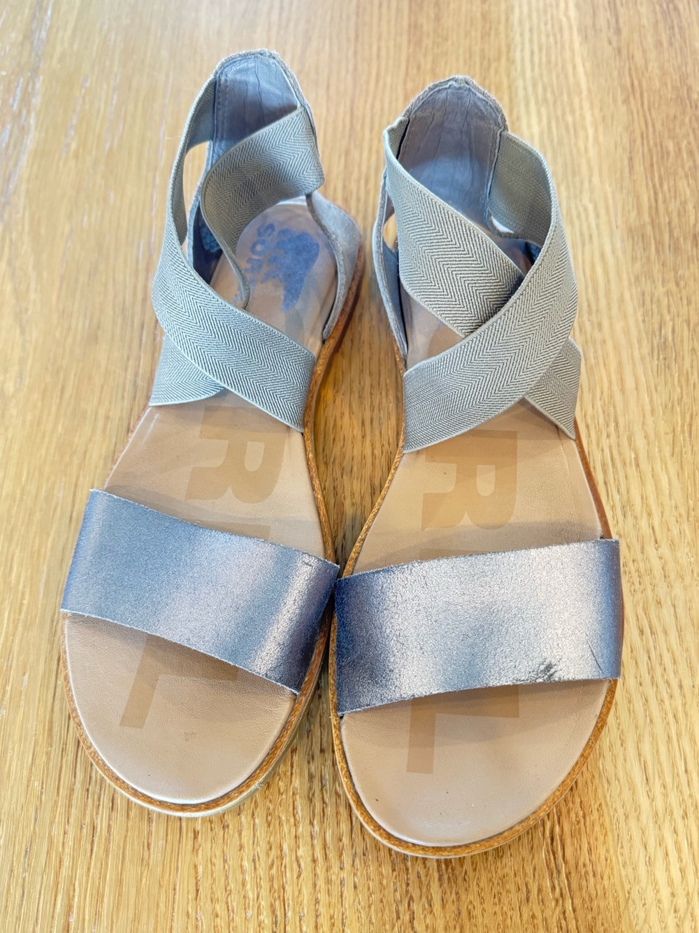 Sorel Metallic Strappy Flat Sandals